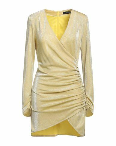 Actualee Woman Mini dress Yellow Polyamide, Metallic fiber Cover