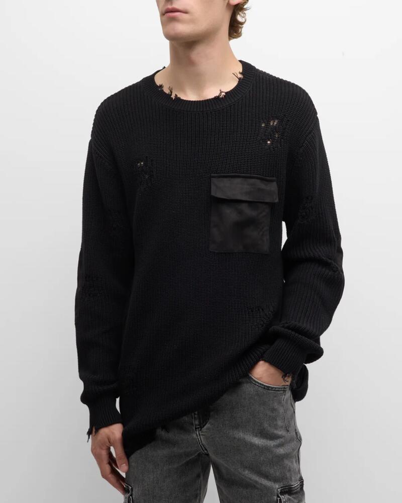 SER.O.YA Men's Devin Distressed Sweater Cover