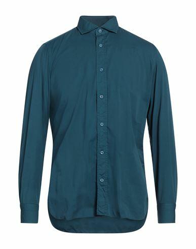 Giampaolo Man Shirt Deep jade Cotton Cover