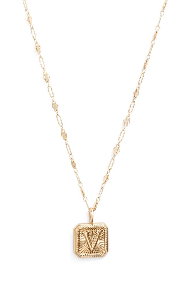 MIRANDA FRYE Harlow Initial Pendant Necklace in Gold - V Cover