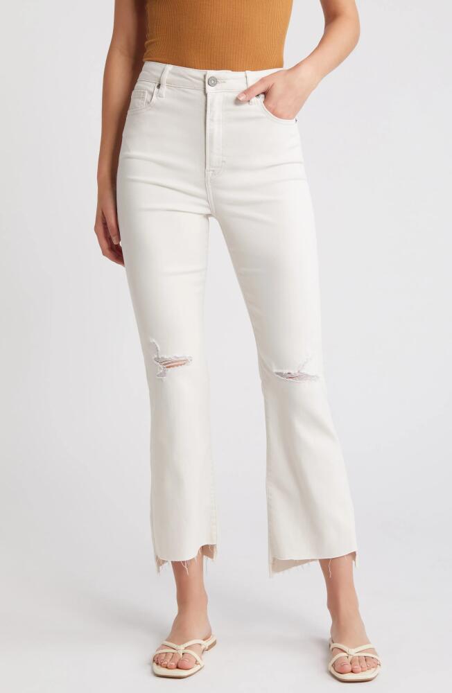 HIDDEN JEANS Raw Step Hem Wide Leg Jeans in Sea Salt Cover