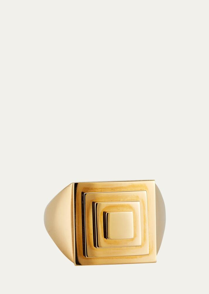 CADAR Yellow Gold Signet Pinky Ring Cover