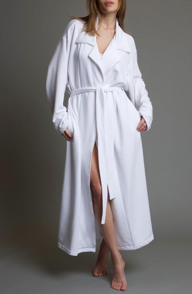 Andine Brigitte Bologna Lace Trim Robe in White Cover