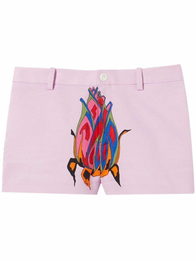 PUCCI graphic-print cotton shorts - Pink Cover