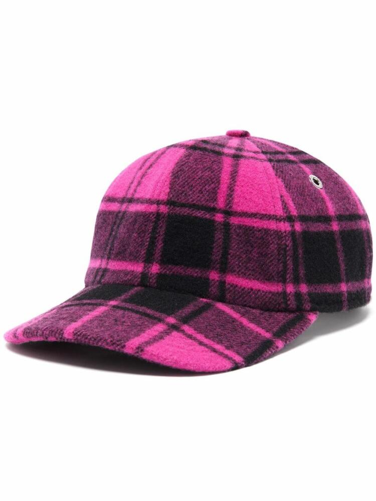 AMI Paris plaid pattern baseball cap - Pink Cover