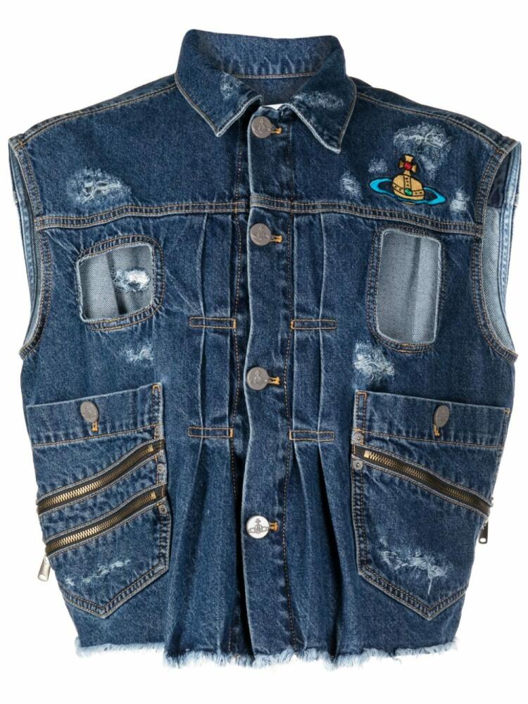 Vivienne Westwood distressed cropped jeans gilet - Blue Cover