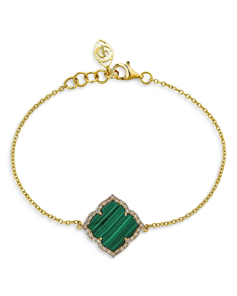 Piranesi 18K Yellow Gold Capri Fiore Bracelet with Malachite and Diamonds Cover