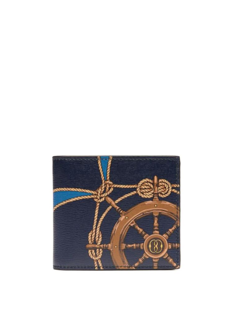 Bally graphic-print leather wallet - Blue Cover