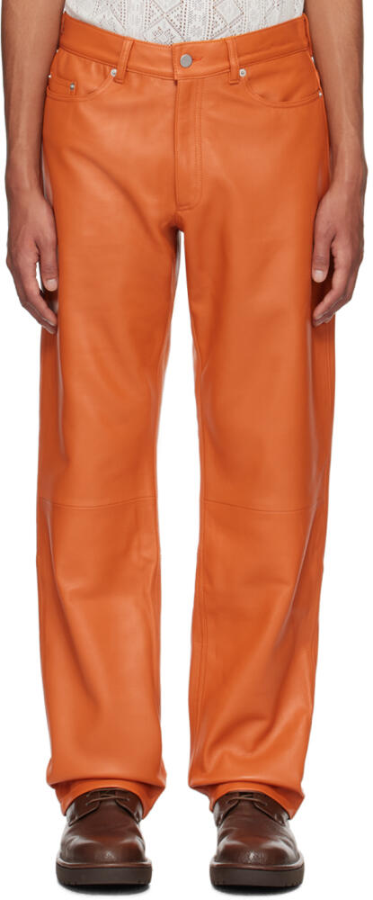 CMMN SWDN Orange Billy Leather Pants Cover