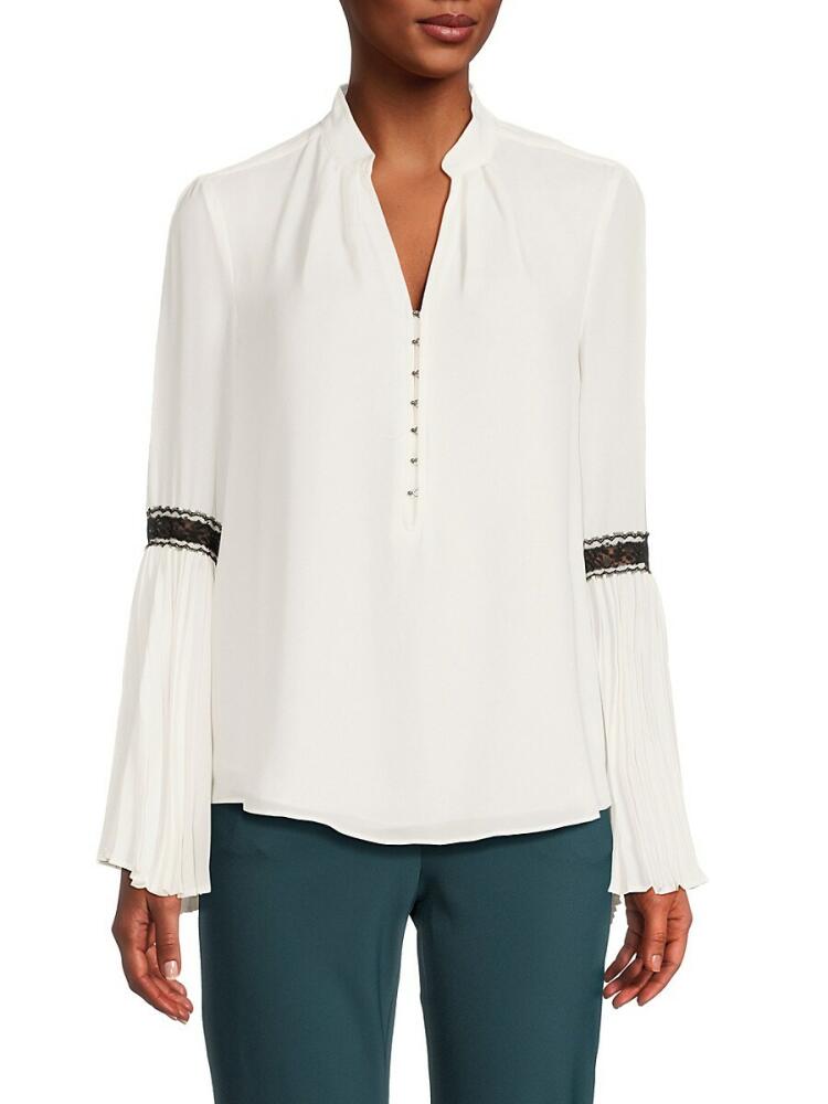 T Tahari Women's Bell Sleeve Blouse - White Star Cover