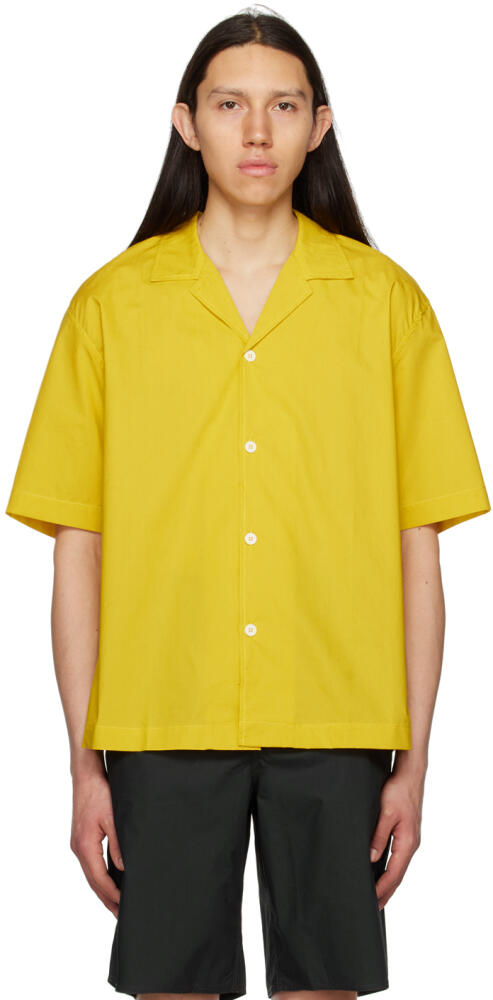 SUNNEI Yellow Open Spread Collar Shirt Cover