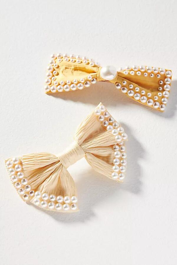 By Anthropologie Pearl Hair Bows, Set of 2 Cover