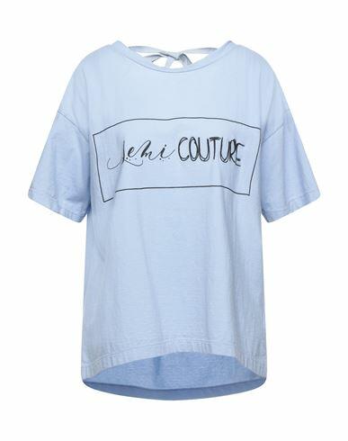 Semicouture Woman T-shirt Sky blue Cotton Cover