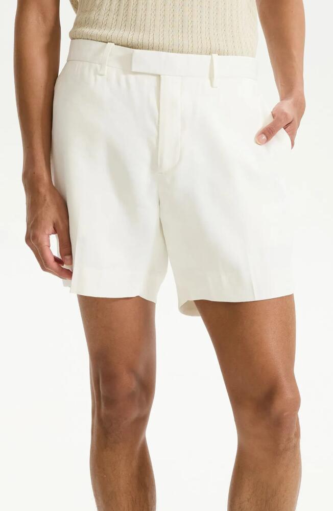 Theory Jarin Linen Blend Shorts in Ivory Cover