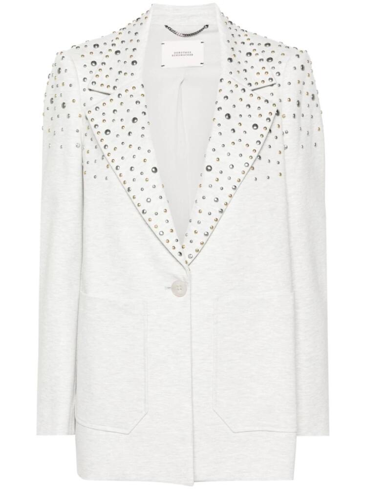 Dorothee Schumacher stud-embellished jersey blazer - Grey Cover