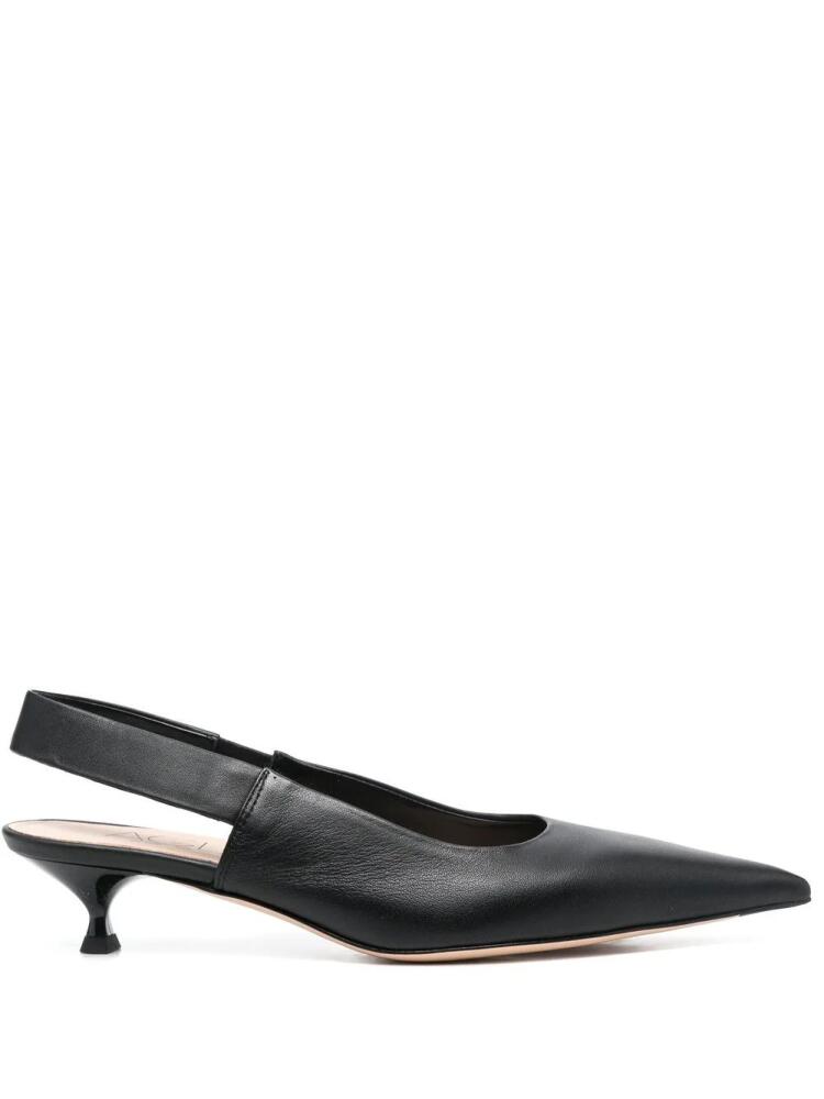 AGL leather 50mm slingback pumps - Black Cover