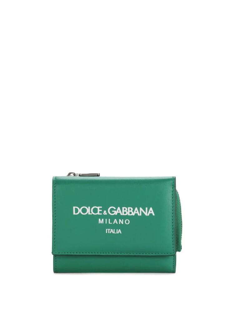 Dolce & Gabbana logo-print leather wallet - Green Cover