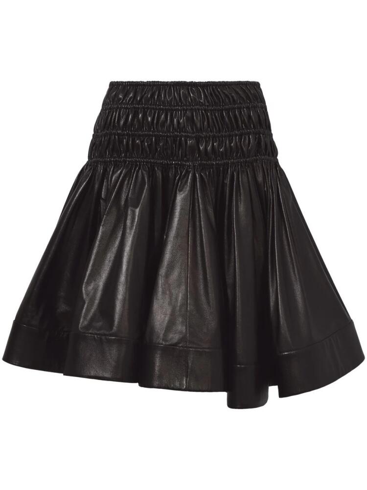 Proenza Schouler ruched-detail leather skirt - Black Cover