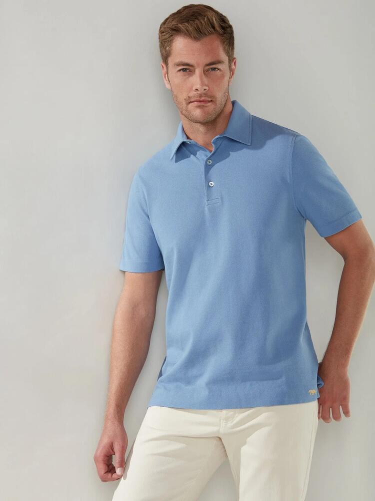 Robert Talbott Walker Short Sleeve Polo in Legacy Blue Cover