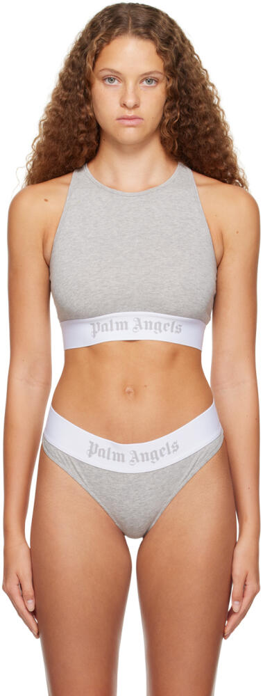 Palm Angels Gray Classic Sport Bra Cover