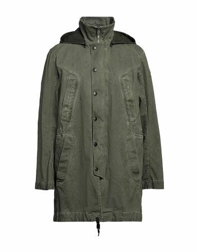 Premiata Man Overcoat & Trench Coat Military green Cotton, Elastane Cover