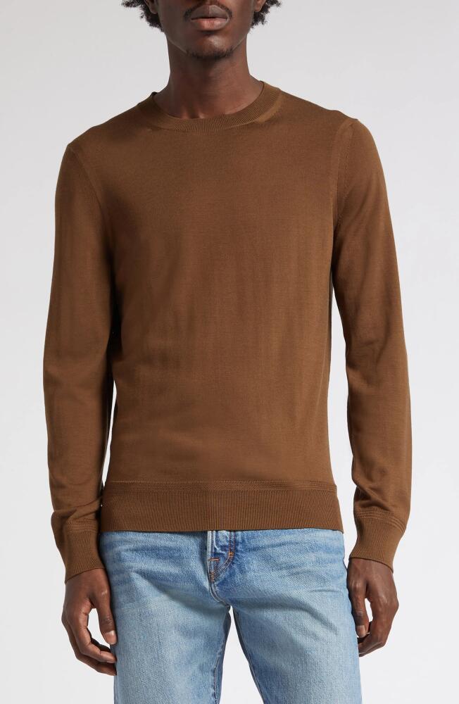 TOM FORD Fine Gauge Merino Wool Sweater in Wood Cover