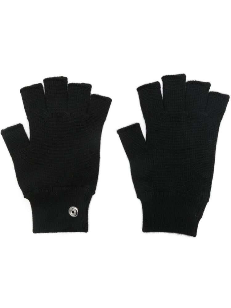 Rick Owens virgin-wool fingerless gloves - Black Cover