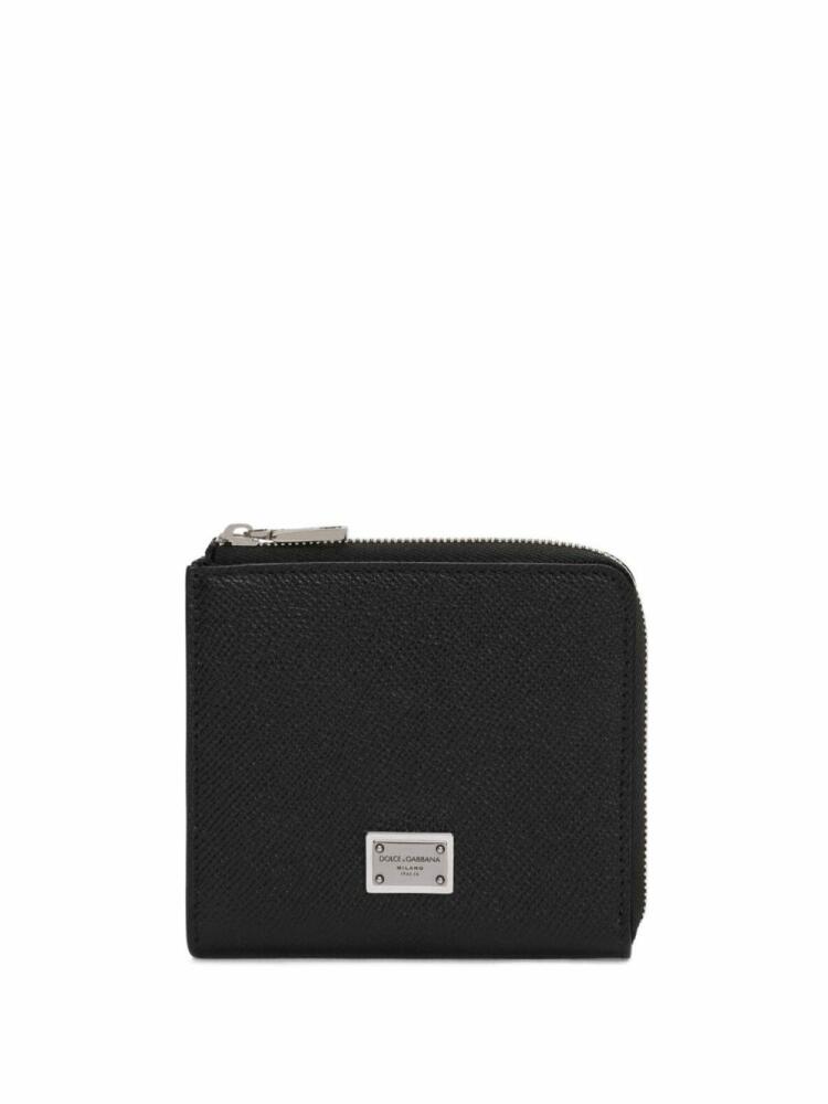 Dolce & Gabbana logo-plaque leather wallet - Black Cover