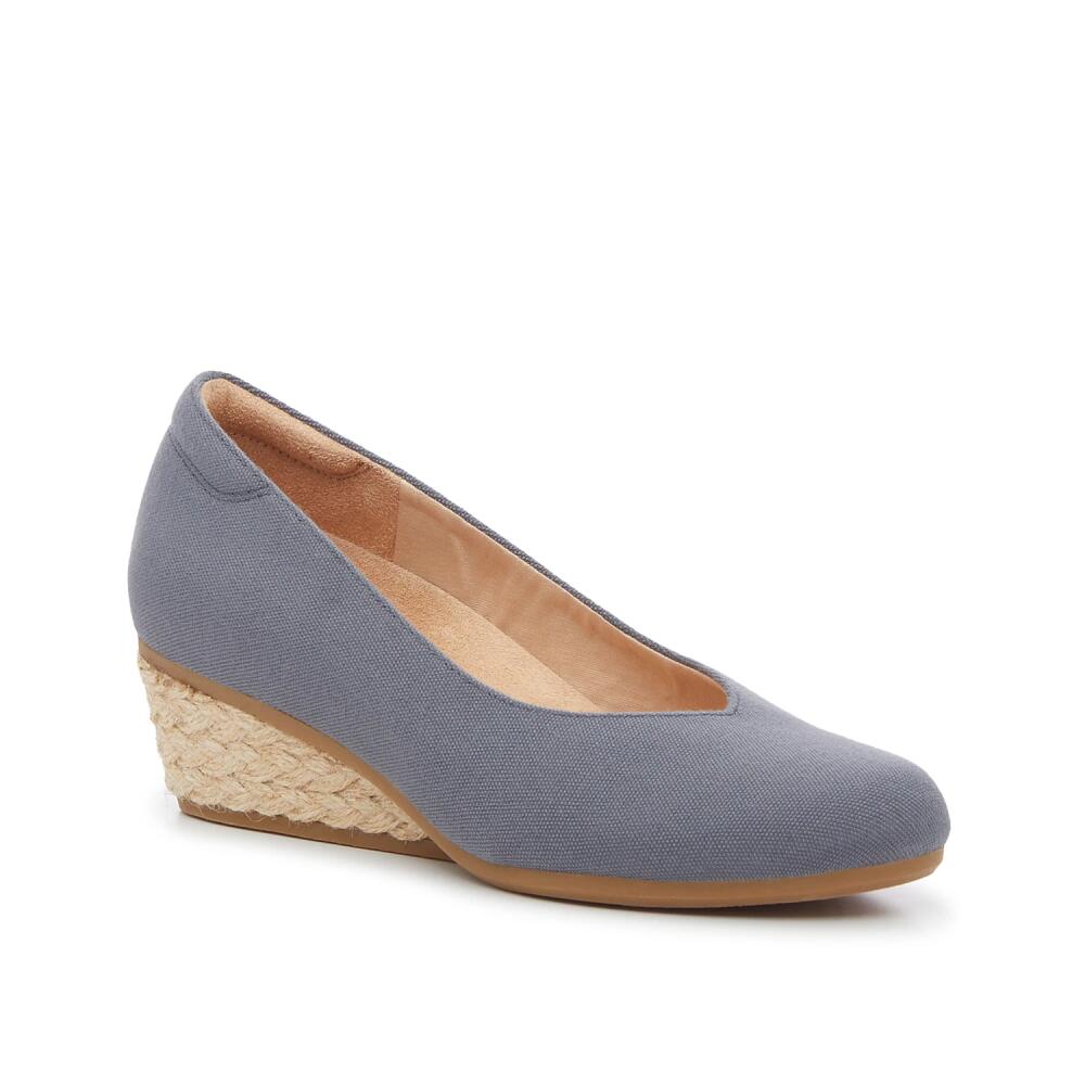 Dr. Scholl's Be Ready Wedge Pump | Women's | Blue Fabric/Espadrille Heel Cover