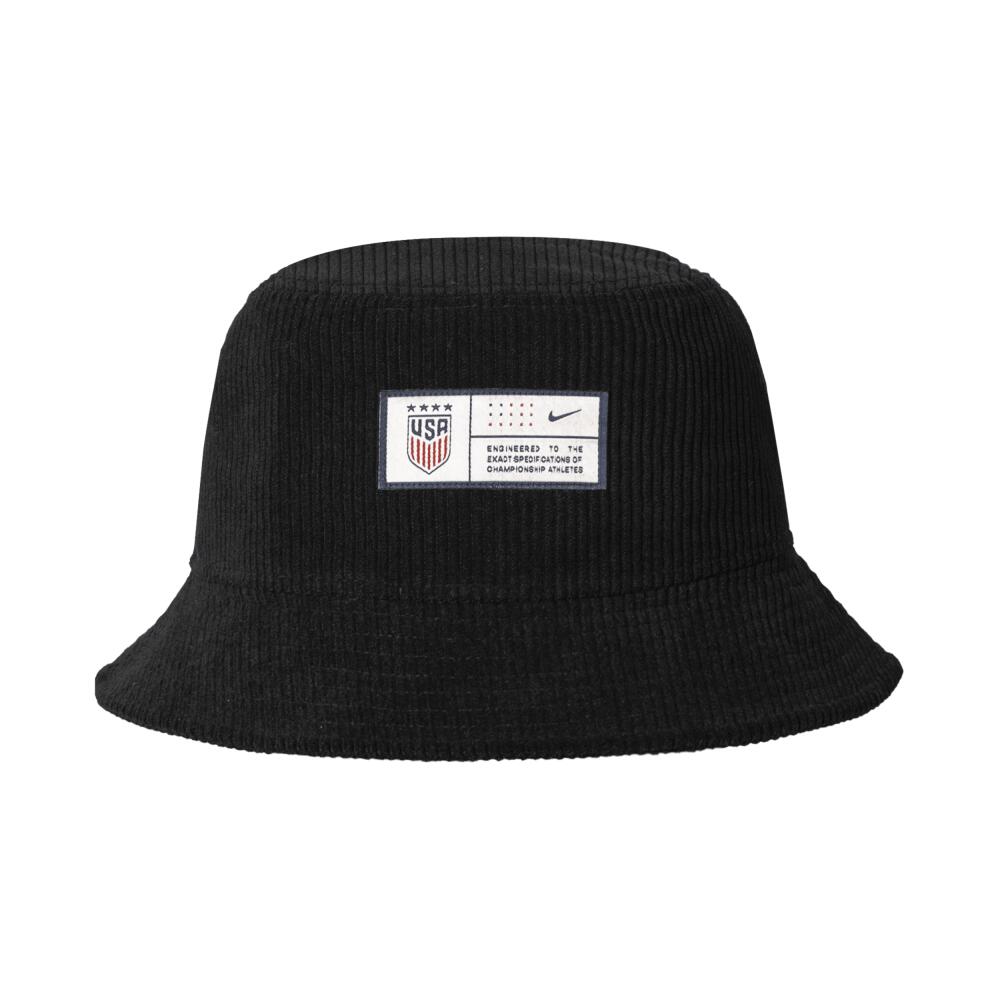 USWNT Nike Unisex Soccer Corduroy Bucket Cap in Black Cover