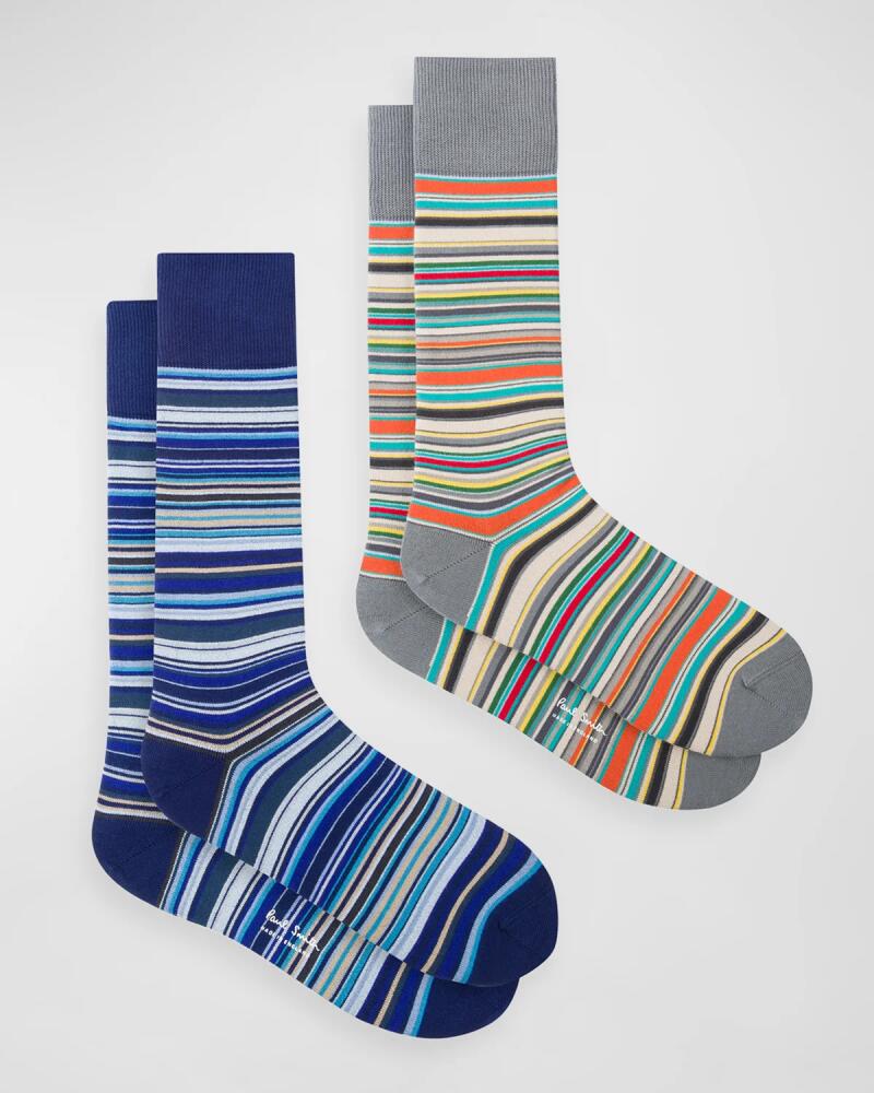 Paul Smith Men's 2-Pack Signature Stripe Crew Socks Cover