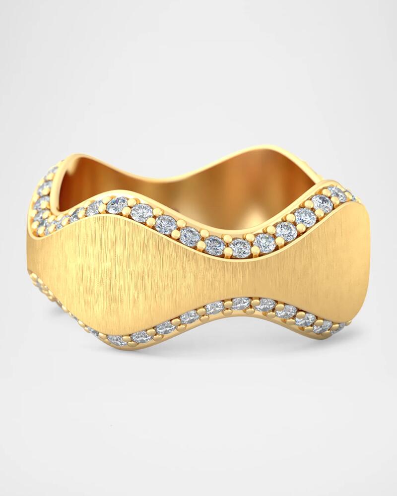 Jamie Turner 18K Gold Double Curve Ring with Mirrored Diamonds Cover