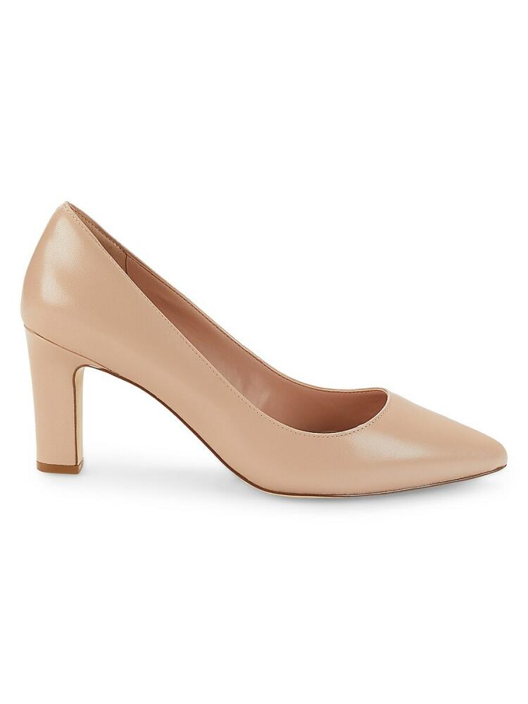 Cole Haan Women's Mylah Block Heel Leather Pumps - Brush Cover