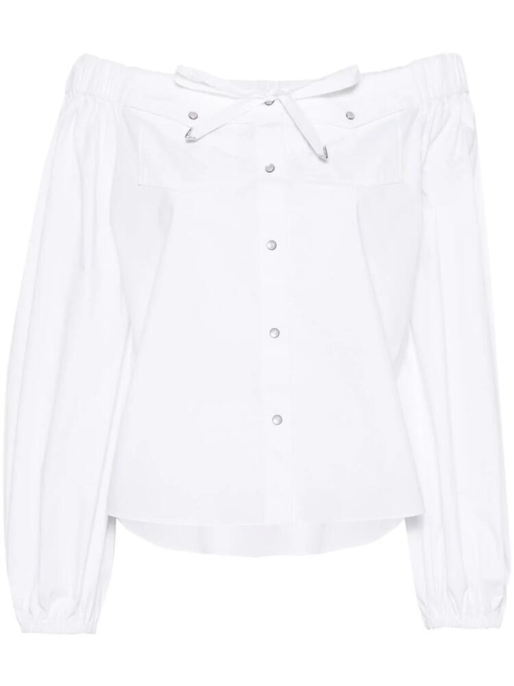 Dorothee Schumacher off-shoulder poplin shirt - White Cover