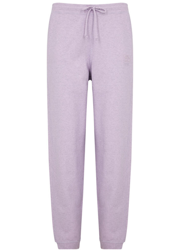 Ganni Isoli Logo-embroidered Cotton Sweatpants - Lilac Cover