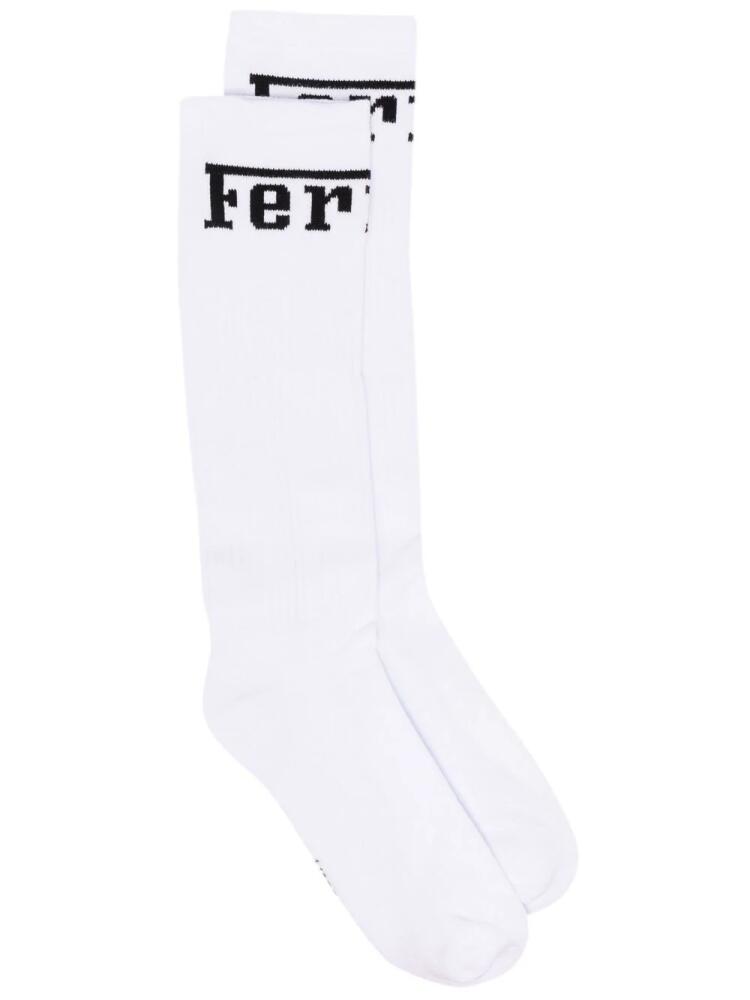 Ferrari logo-knit socks - White Cover