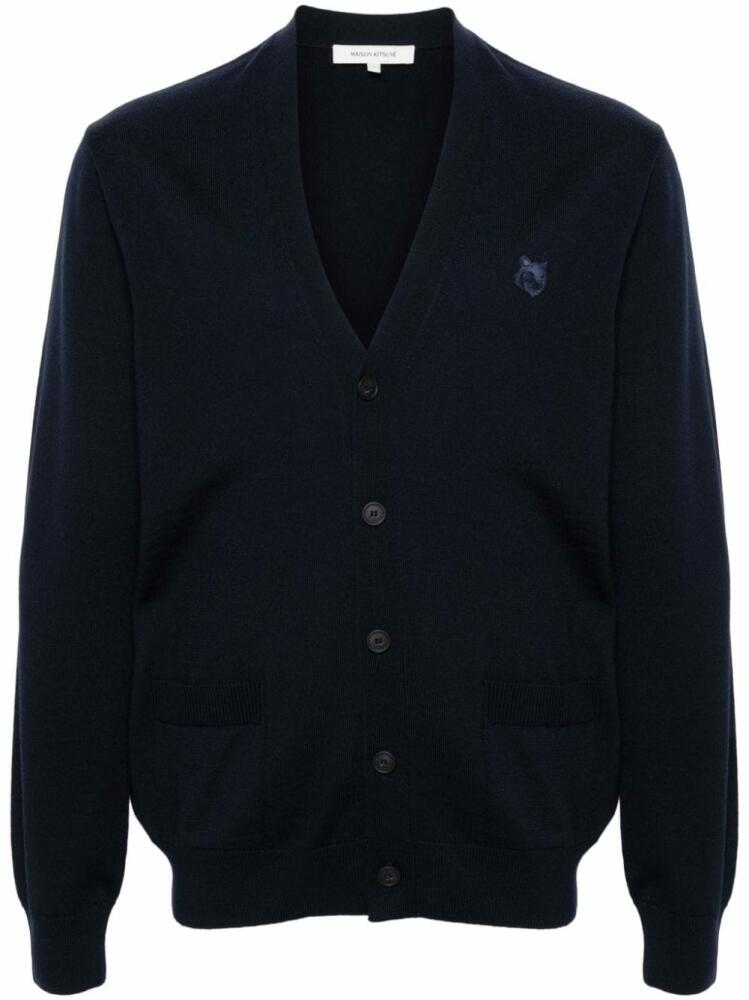 Maison Kitsuné Chillax Fox wool cardigan - Blue Cover