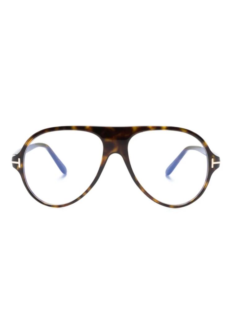 TOM FORD Eyewear FT5012B tortoiseshell pilot-frame glasses - Brown Cover