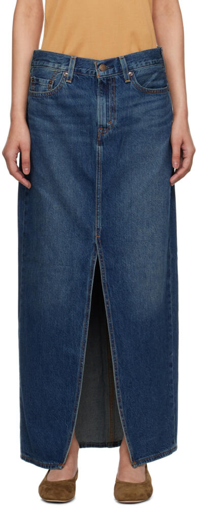 Levi's Blue Ankle Column Denim Midi Skirt Cover