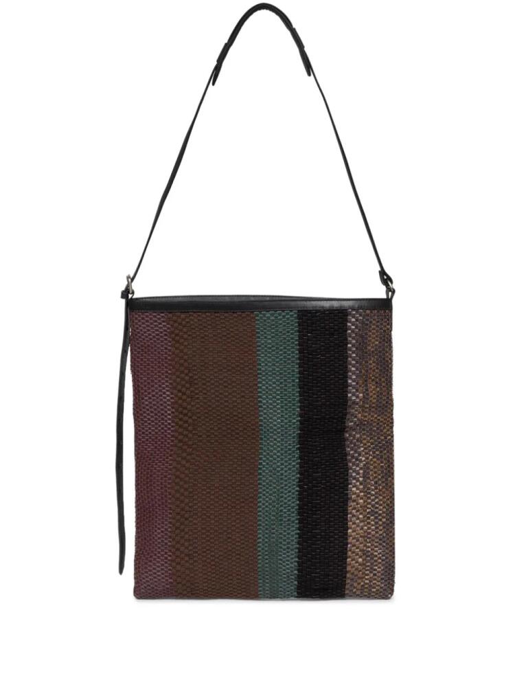 DRIES VAN NOTEN hand-woven striped tote bag - Brown Cover