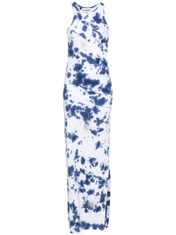 DES PHEMMES crystal-embellished tie-dye dress - White Cover