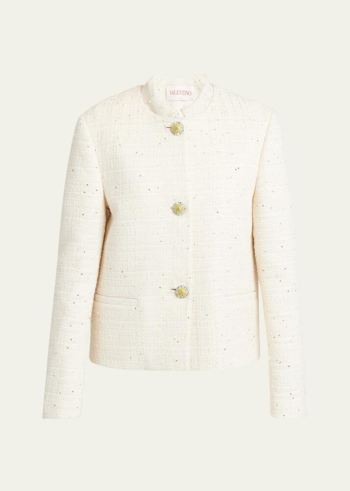 Valentino Garavani Tweed Sequined Boxy Jacket Cover