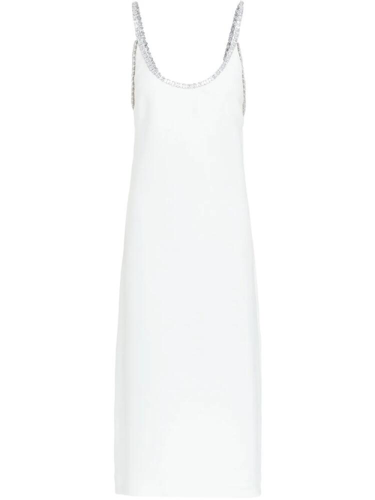 Miu Miu crystal-embroidered midi dress - White Cover