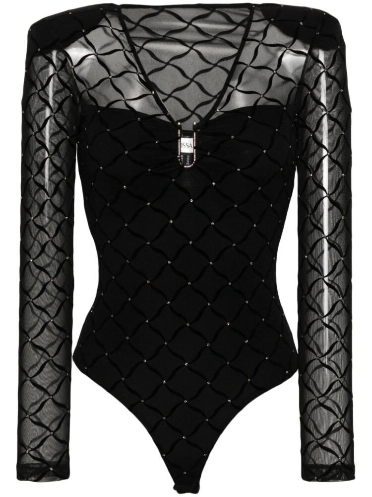 NISSA glitter-detailed bodysuit - Black Cover