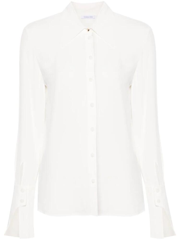 Patrizia Pepe straight-collar crepe shirt - White Cover