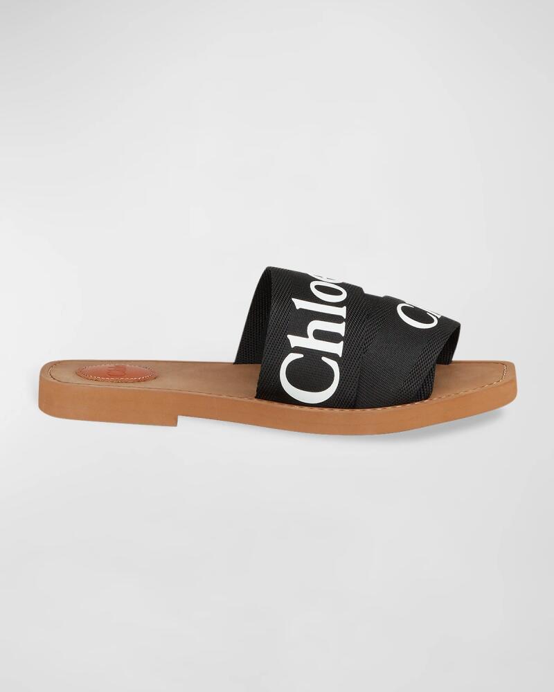 Chloe Woody Flat Logo Ribbon Slide Sandals Cover