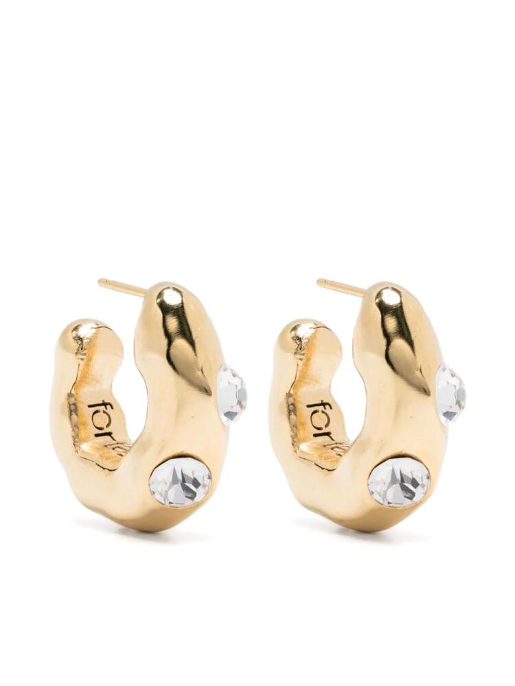 Forte Forte gem-embellished half hoop earrings - Gold Cover