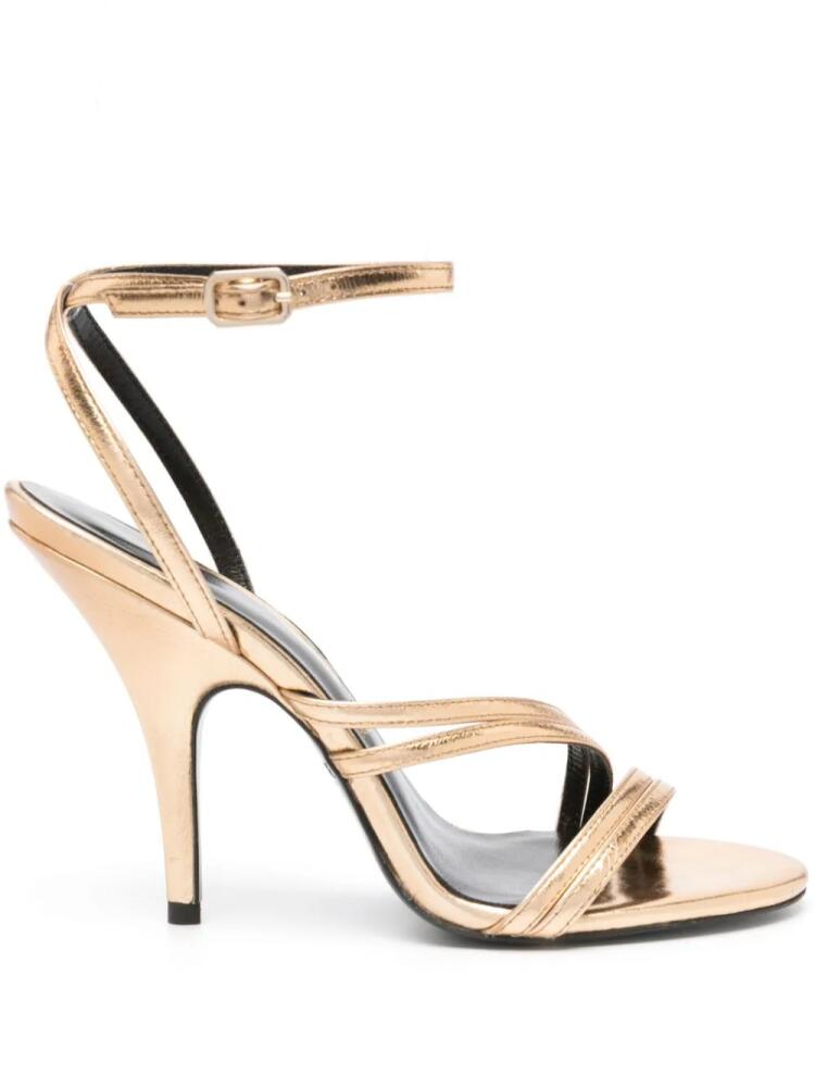 Patrizia Pepe 100mm metallic strappy sandals - Gold Cover