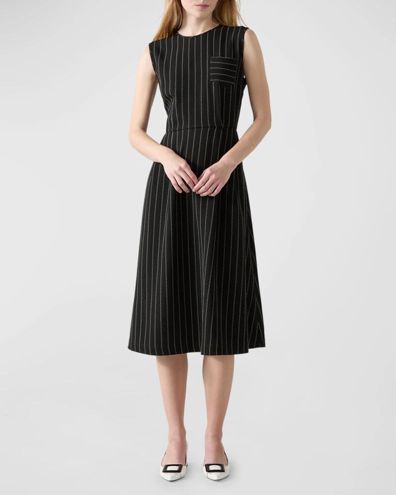 LK Bennett Ellis Sleeveless Striped Midi Dress Cover