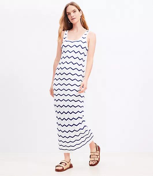 Loft Chevron Open Stitch Sweater Tank Dress Cover